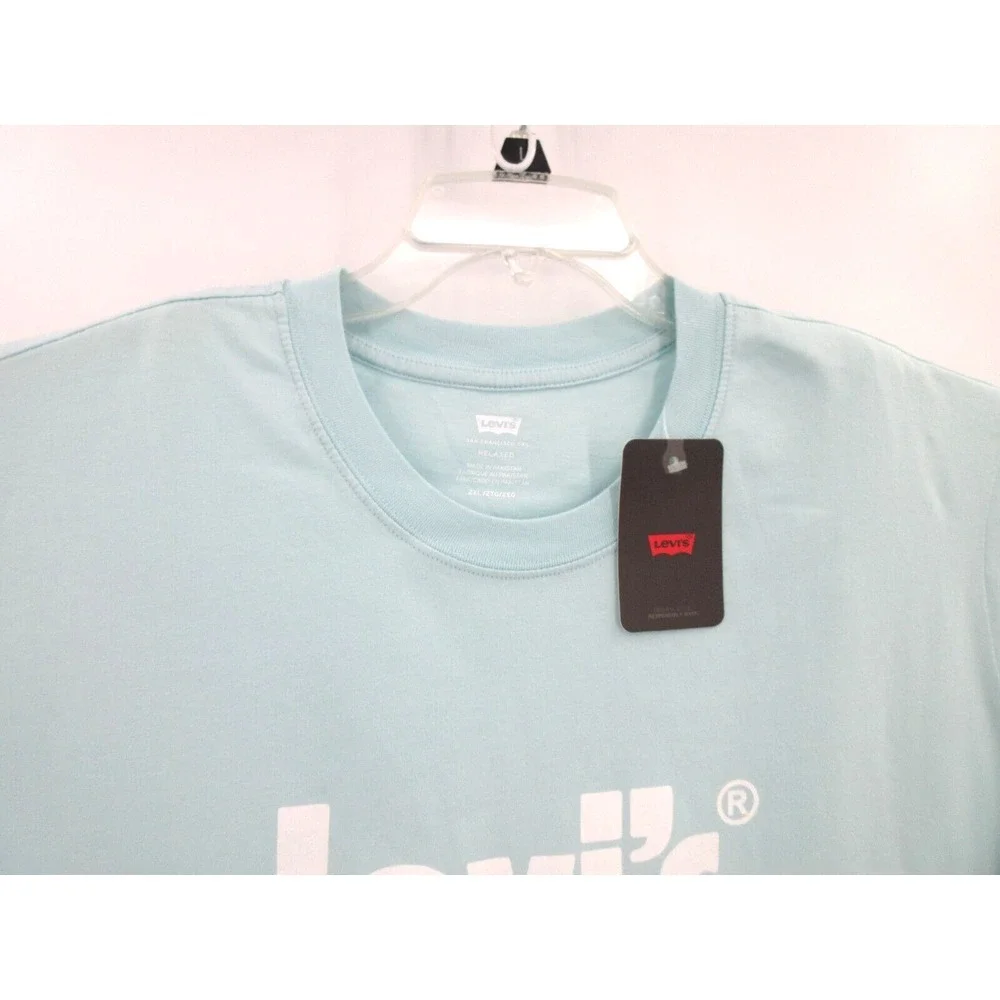 BIG & TALL LEVI'S RELAXED‎ FIT TEE Men's Size 2XL LIGHT BLUE Short Sleeve NWT!!